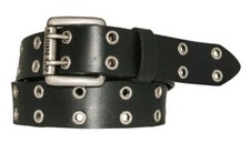 1.5" -Jack Daniel's Silver Tone Grommet Detail Leather Belt  was 32.99