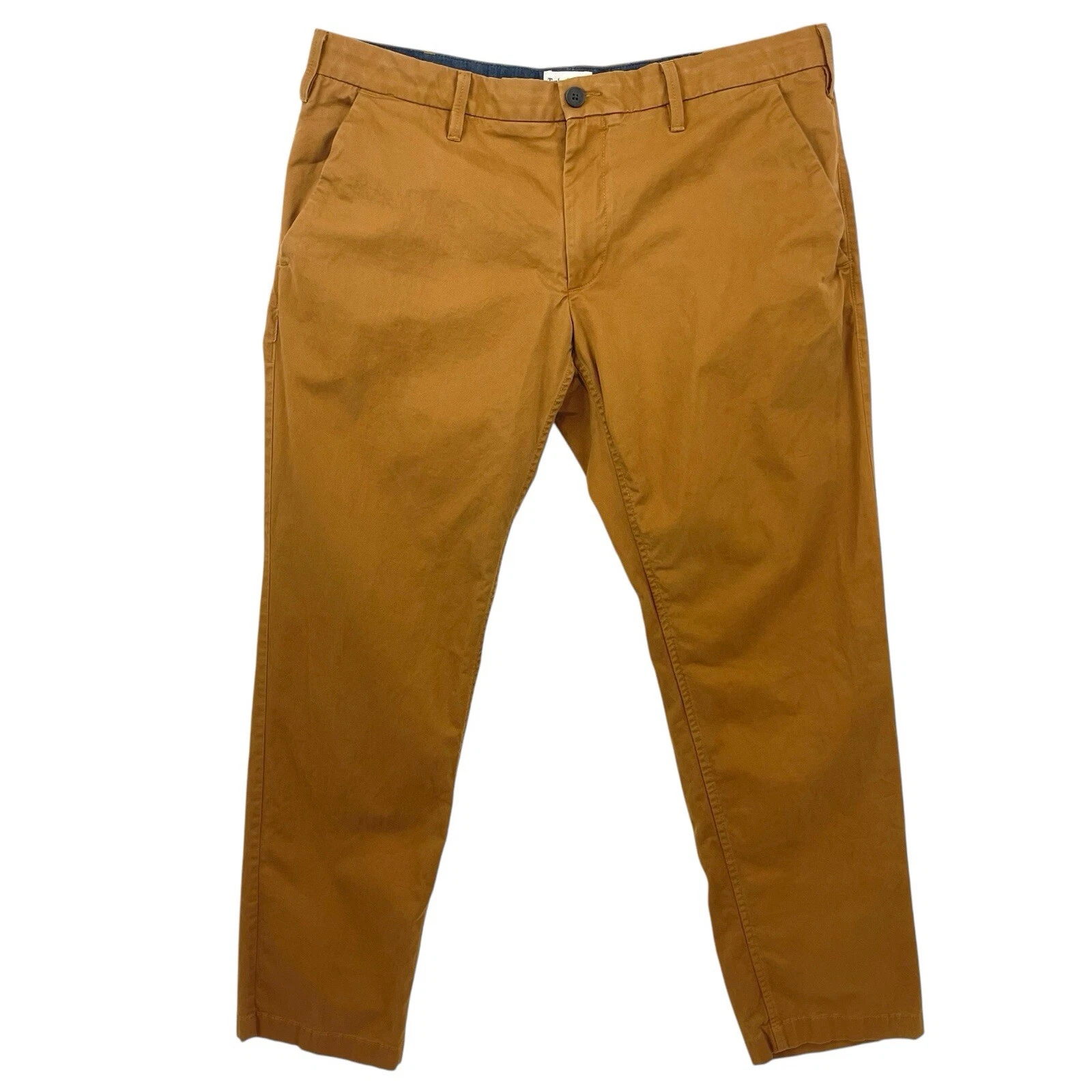 Timberland Pantalone Uomo 38x30 Slim Chino Khakis Cognac Marrone