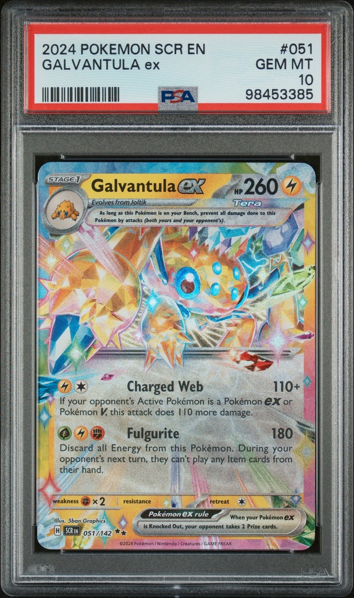PSA 10 - POKEMON STELLAR CROWN #51 GALVANTULA ex 2024 SCR EN