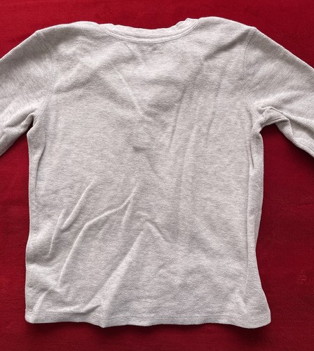 Gap Kids Lived-In Boy's Long Sleeve Pullover 2 Button Basic Gray T-Shirt Size: M - Picture 7 of 7