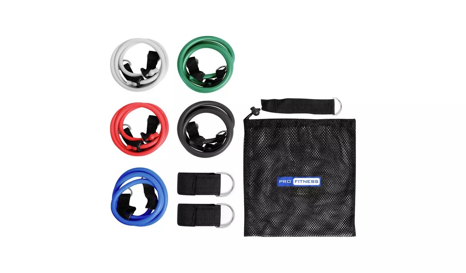 Gym Resistance Tube Set Pro Fitness Exercise 5 Bands With Bag 8394794 R ...