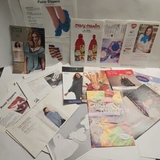 Lot Of 32 Assorted Crochet Knitting Projects Print Outs Scrubbies Socks How To