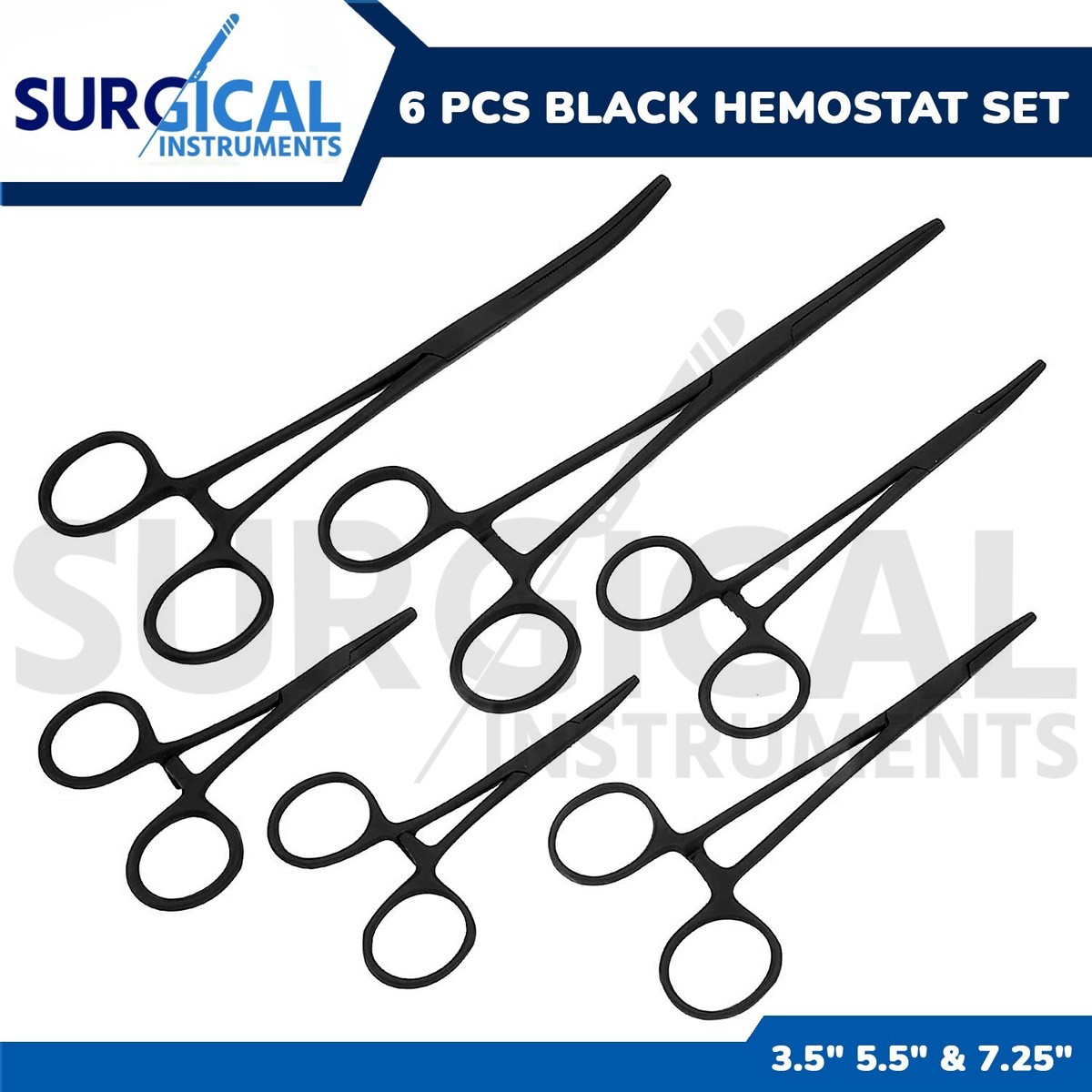 Hemostat Surgical Tools Set of 2 Pean Rochester Straight & Curved