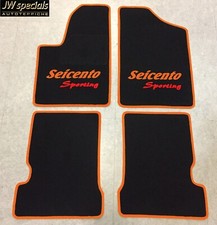 Autoteppich Fußmatten für Fiat Seicento Sporting schwarz orange rot Absatzschutz