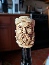 Vintage Hand Carved Wooden Walking Stick /Cane/Wizard staff