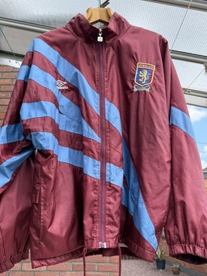 Vintage 90s Aston Villa FC x Umbro Track Jacket XL Claret Blue Jaren 90 Retro 