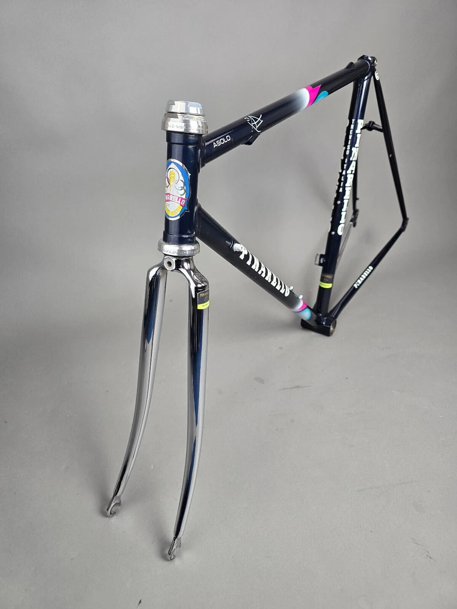 Rahmen Set Pinarello Asolo vintage frame Blau 53 cm retro steel 90s 130 mm retro