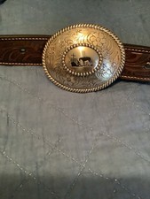 Nocona Cowboy  Horse At The Cross Belt And Buckle Size 40 Leather New