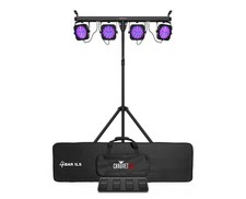 CHAUVET DJ 4BAR ILS Tri-Color RGB Wash Light Setup w/Tripod Stand Bag Footswitch