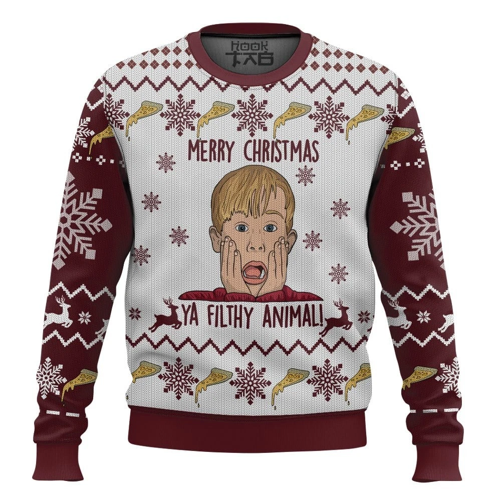 Ya Filthy Animal Home Alone Ugly Christmas Sweater