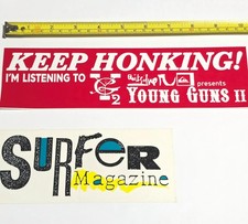 SURFER MAGAZINE VINTAGE QUIKSILVER YOUNG GUNS II BUMPER STICKER SURF SURFBOARD