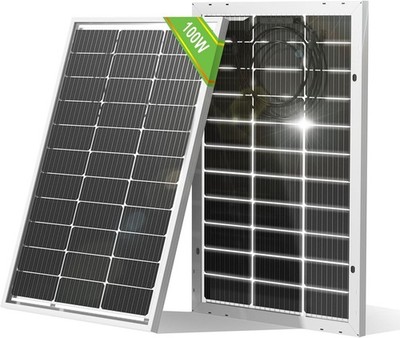 ECO-WORTHY Bifacial 100 Watt 12 Volt Solar Panel Monocrystalline Rigid High-Effi