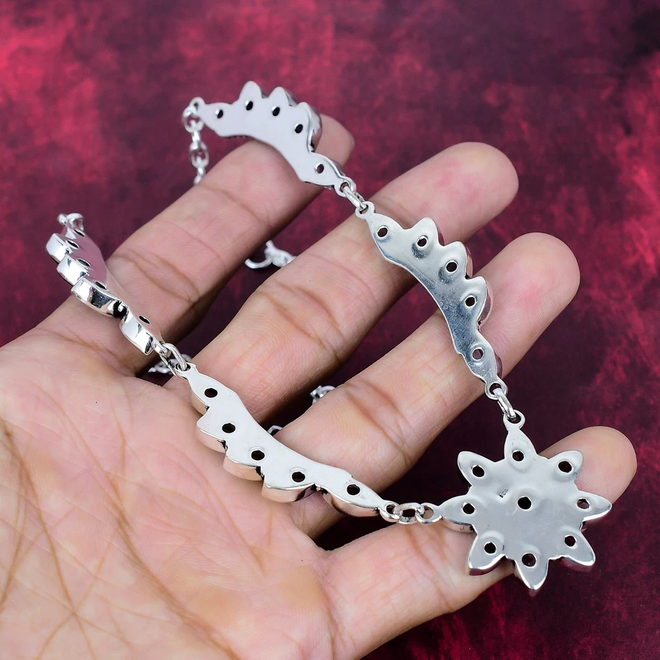 Collar de diseño de plata de ley 925 hecho a mano con piedras preciosas de amatista joyería Foto 2 de 4