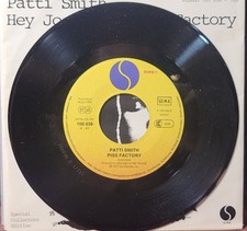 PATTI SMITH, Piss Factory/Hey Joe 7-in 45 Reissue, Limited Sire German 1977 Rare