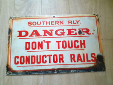 Engines Must Not Pass This Notice- Vintage Enamel Railway Station Sign- Antique