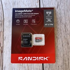 SanDisk 512GB ImageMate microSDXC UHS-I Card w Adapter 150MB/s C10U1 A1