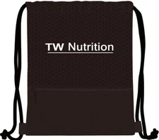 TWN Drawstring Backpack Zippered Pocket Sport Gym Waterproof Cinch Sack Pack Bag