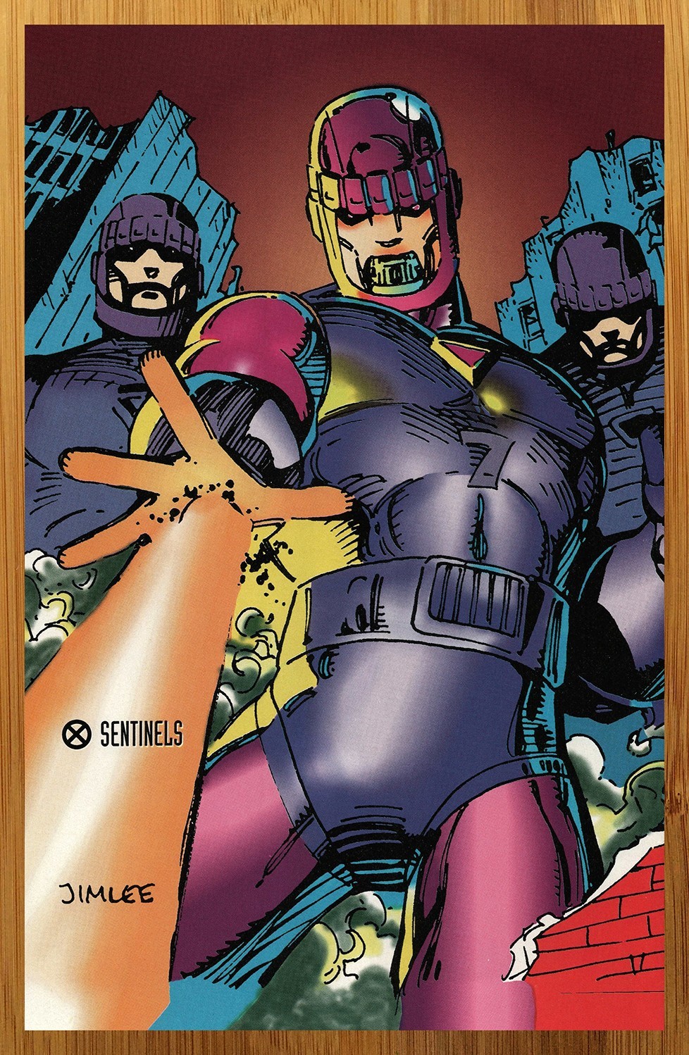 1993 Marvel Comics X-Men Sentinels/Multiple Man Pinup Print Ad/Poster Jim Lee