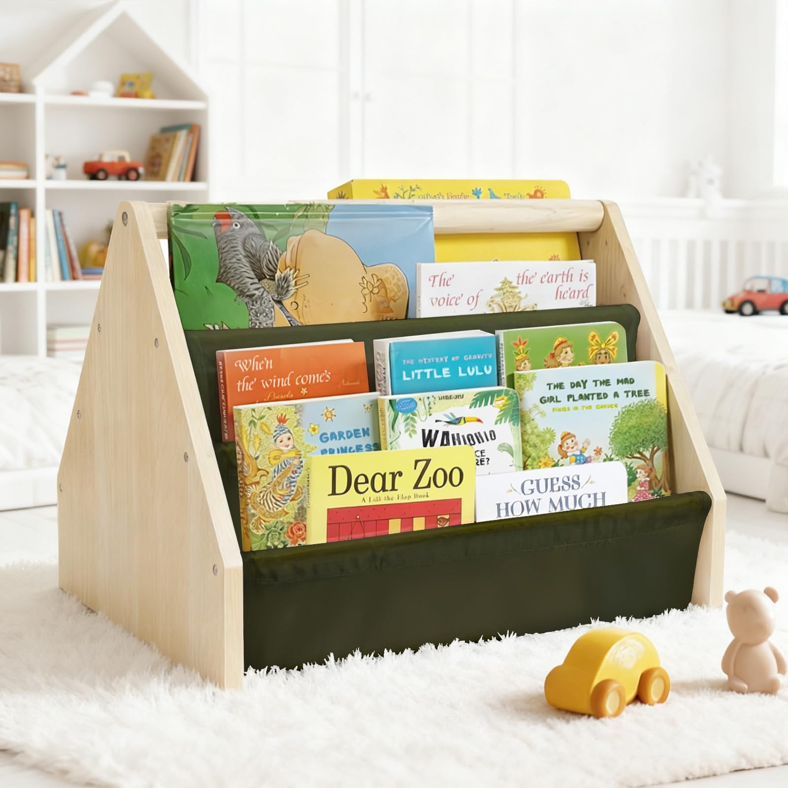 19" Kids Bookshelf, 6-Tier Double-Sided Book Shelf for Kids 