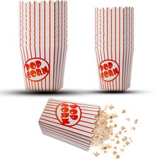 25 Pack Popcorn Boxes Movie Night Popcorn Bags for Party Red and White Popcorn