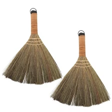 2pcs Indoor Grass Brooms: Whisk Brush Sweeping Cleaning Tool Asian Handmade
