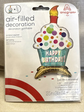 13.5 x 24" Happy Birthday Cupcake Balloon Party Decoration New
