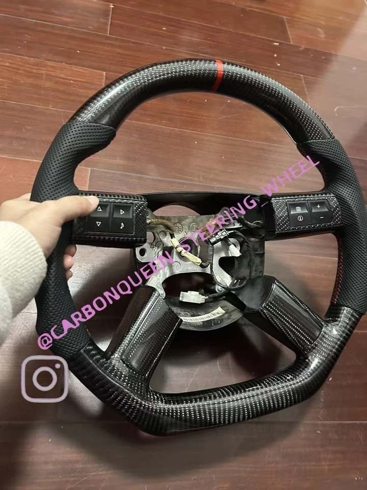 Volante de fibra de carbono real para Dodge Challenger SRT8/Chrysler - Imagem 2 de 4