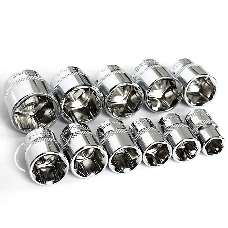8mm~24mm 3/8" Socket Set Hex Socket Extended Square Drive Ratchet Socket Cr-v - Image 4 of 4