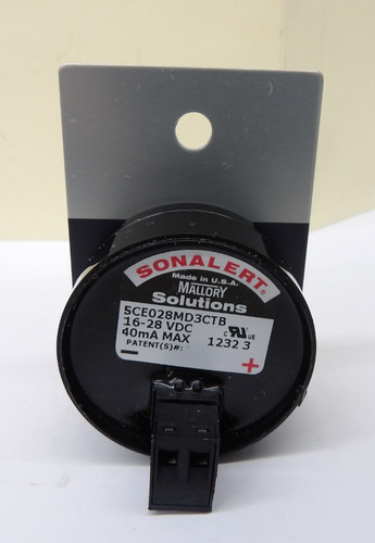 Mallory Solutions SCE028MD3CTB SONALERT Buzzer, Audio Indicator 16-28 VDC 40mA