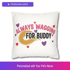 Custom Golden Retriever Pet Lover Throw Pillow Personalized Name Dog Owner