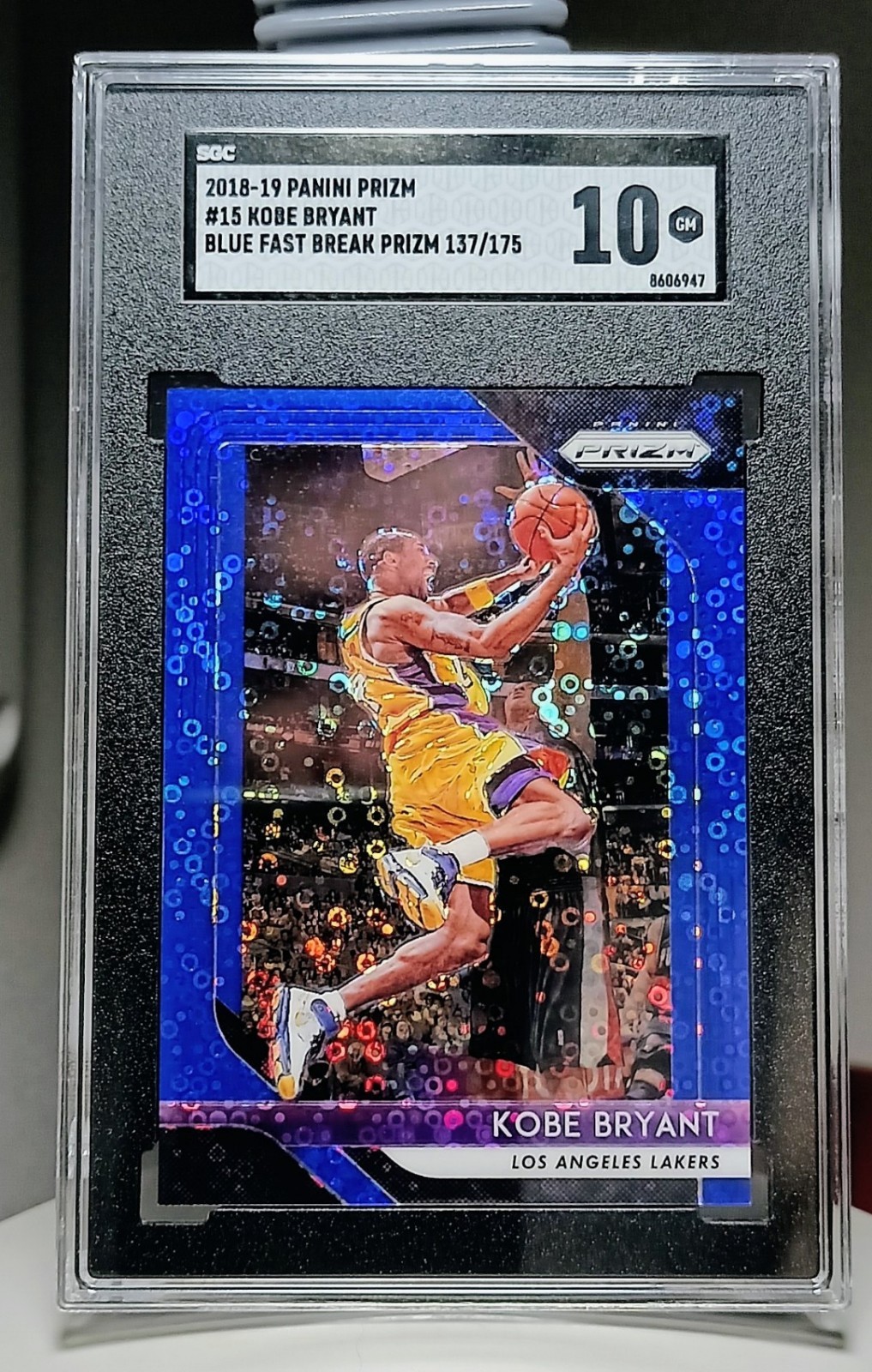 2018-19 Prizm Blue Disco Fast Break Kobe Bryant #d/175 SGC 10 GEM MINT 💎