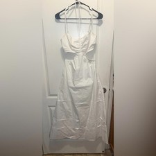 ASTR the label White Sweetheart Strapless Sundress (makeup smudges)