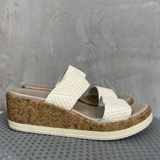 Bzees Resort Wedge Sandals Womens 9.5 M Slip On Comfort Shoes Slides Preppy