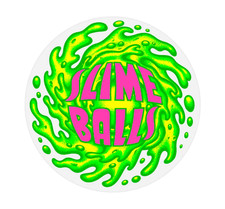 Slime Balls Logo Chrome Skateboard Sticker 4 Inches