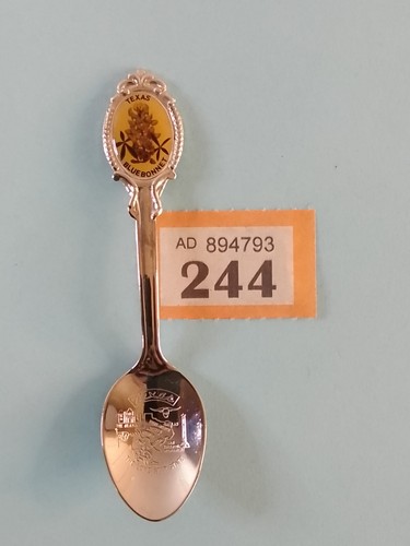 Souvenir Sammellöffel Texas Blue Bonnet Blume verchromt