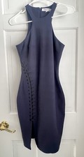 Elizabeth and James Midi Dress Lace Up Halter Sleeveless Navy Size 2