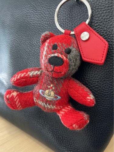 Vivienne Westwood Teddy Bear Harris Tweed Keychain Italy Used
