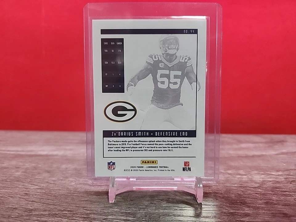 2020 Panini Luminance Green /75 Za'Darius Smith #44 - Image 3 of 3