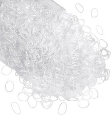 Clear Elastics Hair Bands 1500pcs Mini Rubber Hairband Soften 18mm Ponytail