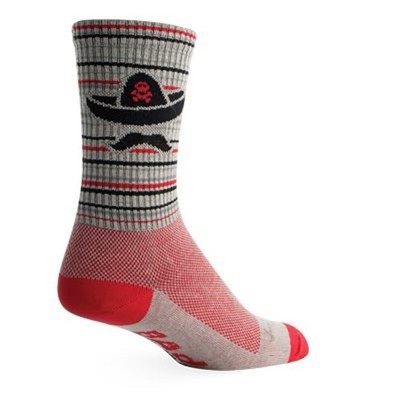 SockGuy, Bad Hombre, Crew Sock, Sporty and Stylish, 6 Inches - Small/Medium