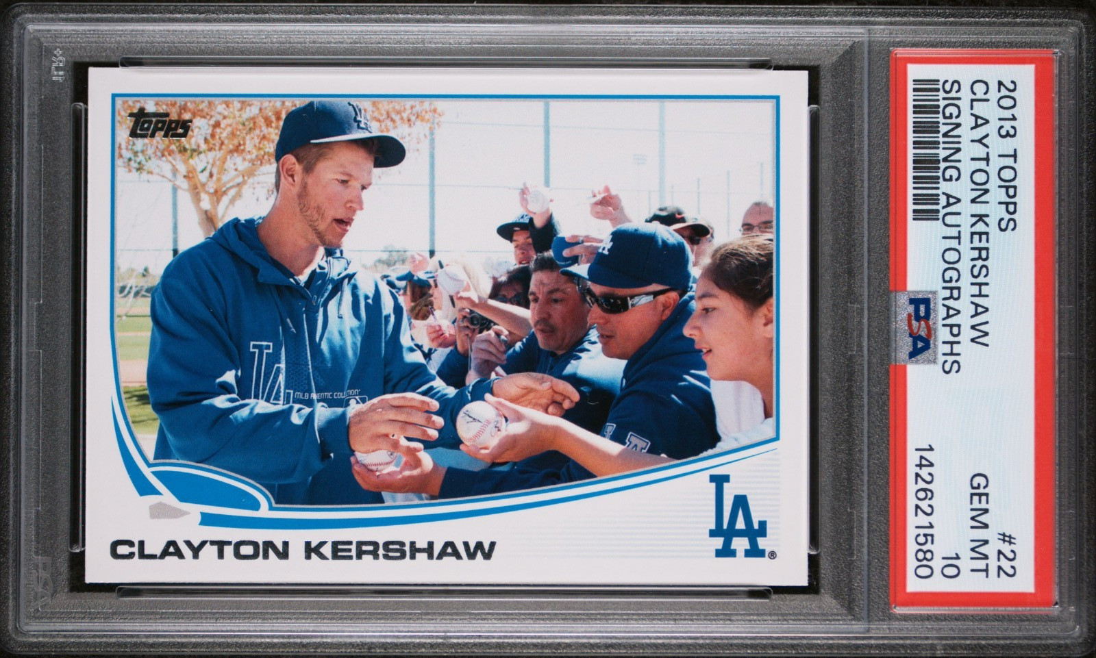 2013 Topps #22 Clayton Kershaw SSP Signing Autographs PSA 10 Dodgers POP 19!