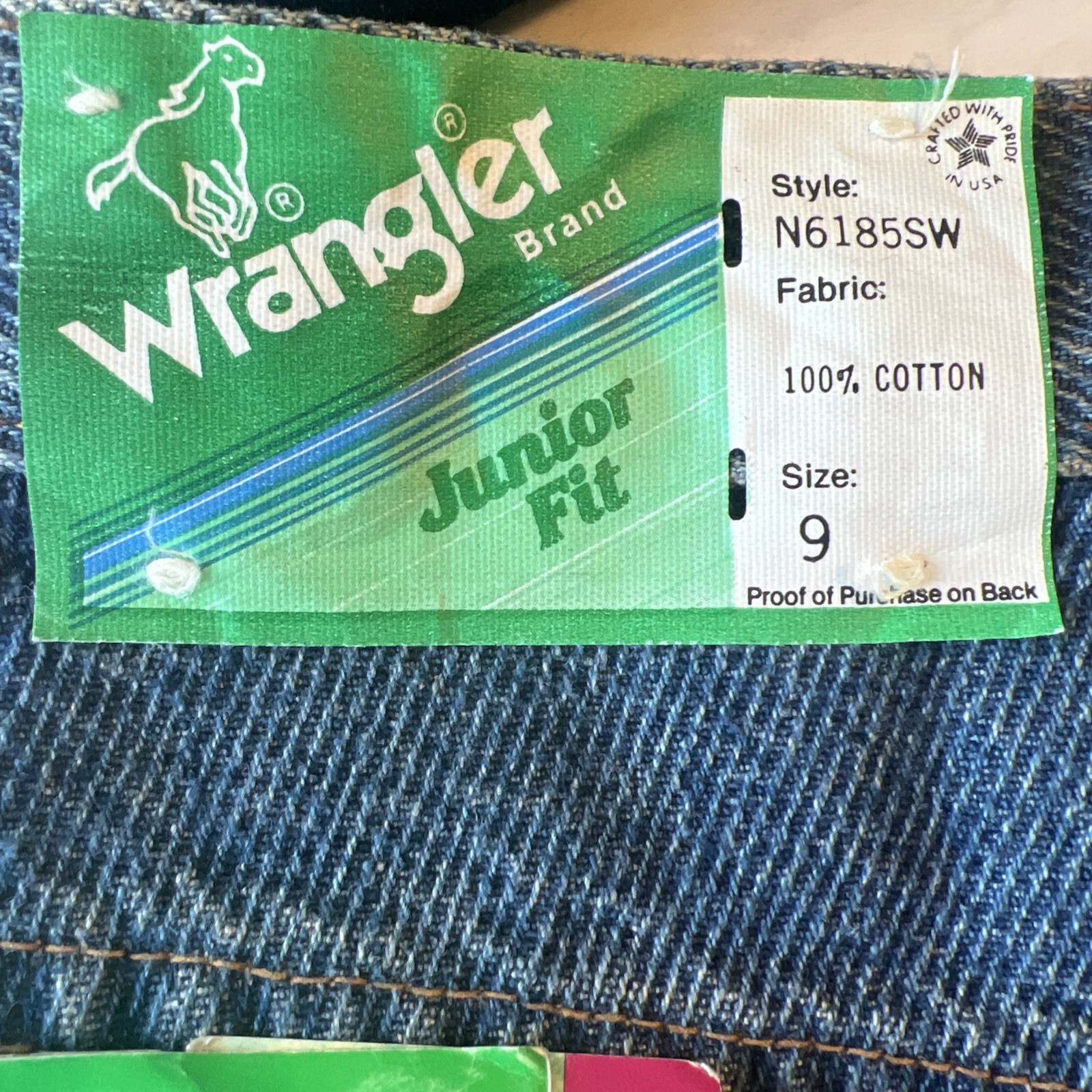Rare NWT Vintage Wrangler Junior Fit Capri Denim Jeans 9 USA image 2