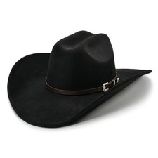 Cowboy Hat for Women and Men with Shapeable Wide Brim - Felt Cattleman Western H