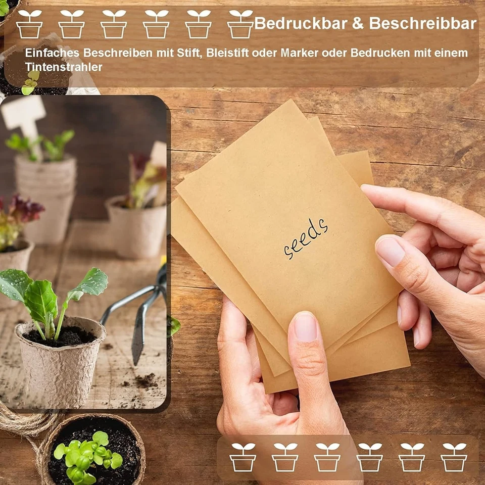 150 Stück Braune Flachbeutel Papiertüten Klein 6 * 10 Cm Mini Papiertüte Kleiner - Bild 4 von 4