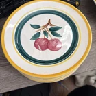 7 Vintage Stangl 8" Fruit Plate Cherry Trenton New Jersey Clay MCM