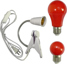 Darkroom Safelight Portable Red Lamp with Clip 360 Degree Desk Light with Switch