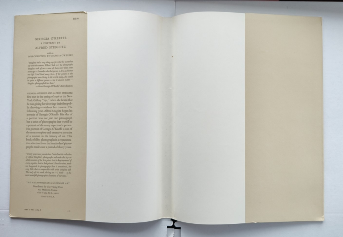 GEORGIA O'KEEFFE: A Portrait by Alfred Stieglitz 1978 1st ed HC/DJ