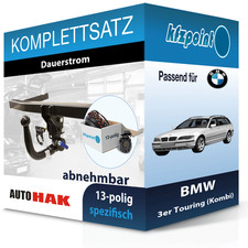 Für BMW 3er Touring 99- AUTO HAK Anhängerkupplung abnehmbar + 13polig E-Satz AHK