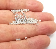 Sterling Silver Multi Diamond Cut Round Ball Beads, 925 Solid Silver Beads