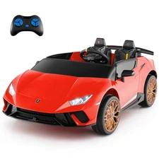 4WD 2-Seater Ride on Car, Licensed Lamborghini Kids’ Vehicles w/ Remote Control